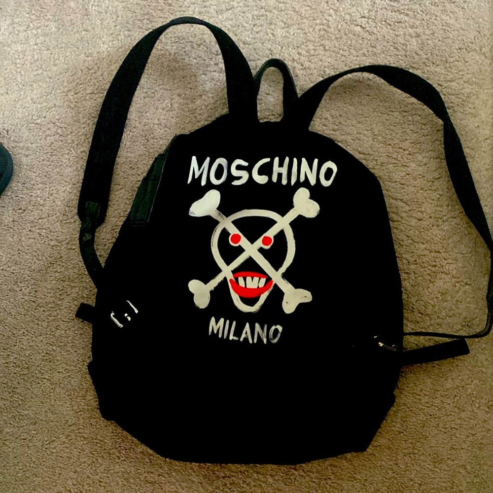 Moschino bomber jacket motif nylon backpack